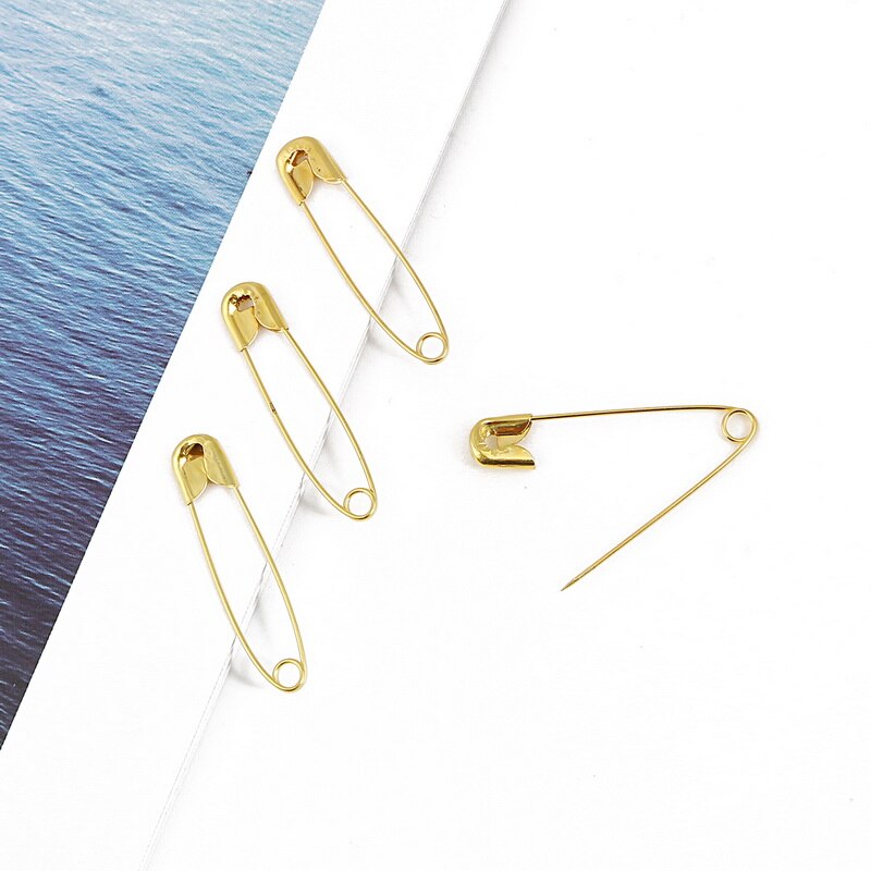 100pcs 50pcs Gold Silver Safety Pins DIY Sewing Tools Stainless Steel Needles Large Safety Pin Small Brooch Apparel Accessories: Gold  7x32mm / Quantity 50pcs