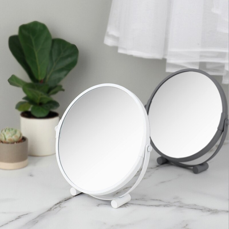 2x/3x Magnification Round Rose Gold Makeup Mirror Desktop Makeup Mirror Bedroom Bathroom Studio Beauty Mirror