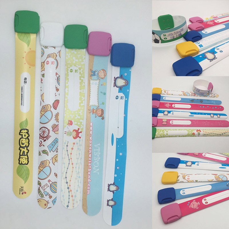Banda reutilizable seguridad pulseras para niños 3 unids/set seguridad ID pulsera variedad de diseños y colores totalmente ajustable
