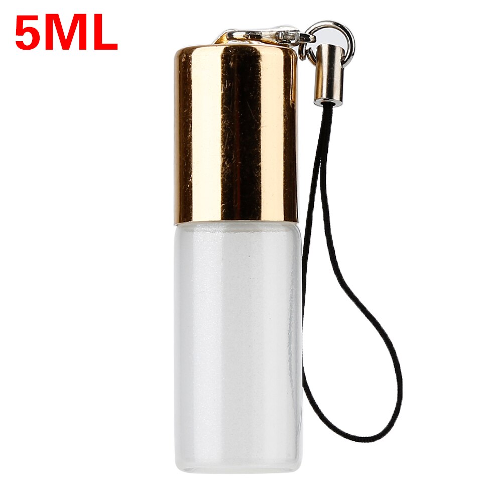Mini bote de viaje portátil de 5ml botella de muestra de vidrio rellenable vacío enrollable con colgante para Perfume líquido de aceite esencial