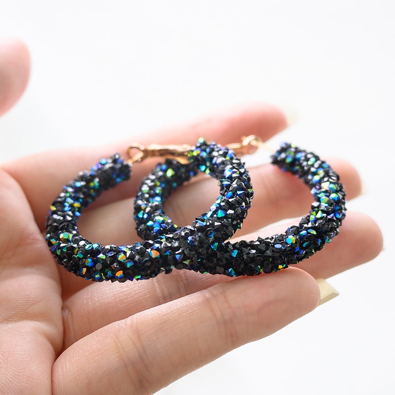 Vintage Koreaanse Big Hoop Oorbellen Voor Vrouwen Vrouwelijke Goud Zirconia Dangle Earring Geometrische Oorbellen Mode-sieraden
