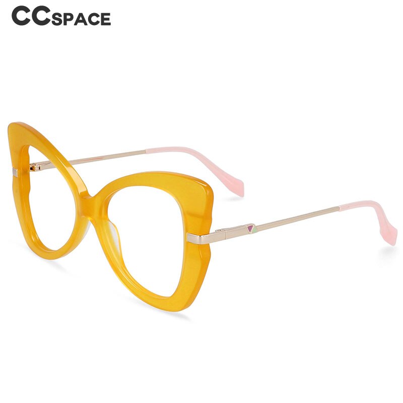 54326 Retro Big Frame Acetate Metal Mixed Frame Glasses Ladies Trend Butterfly Frame Computer Glasses Frame