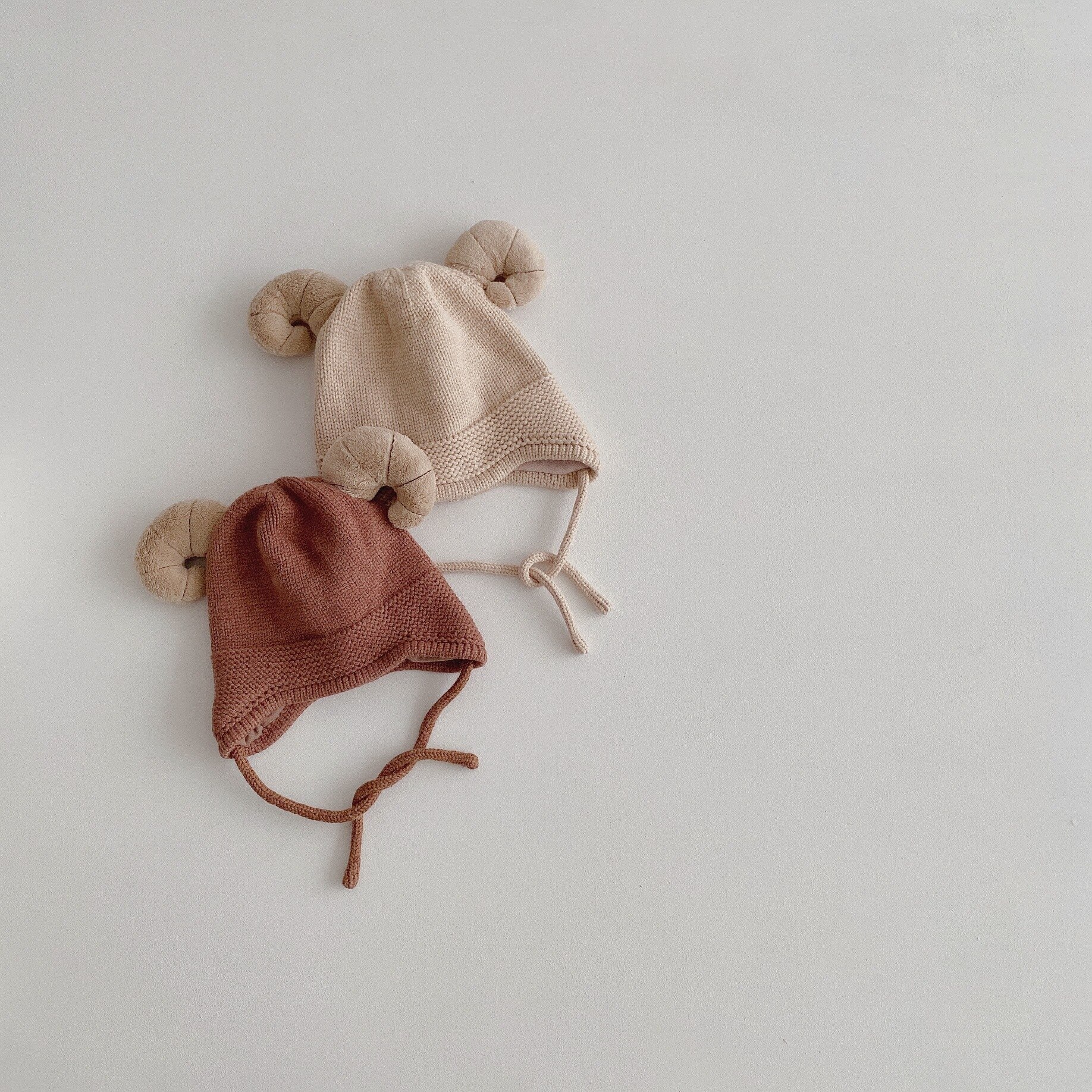 Cartoon naaien mutsen voor jongens en meisjes fotografie rekwisieten herfst kinderhoorn wollen hoed meisjeshoed