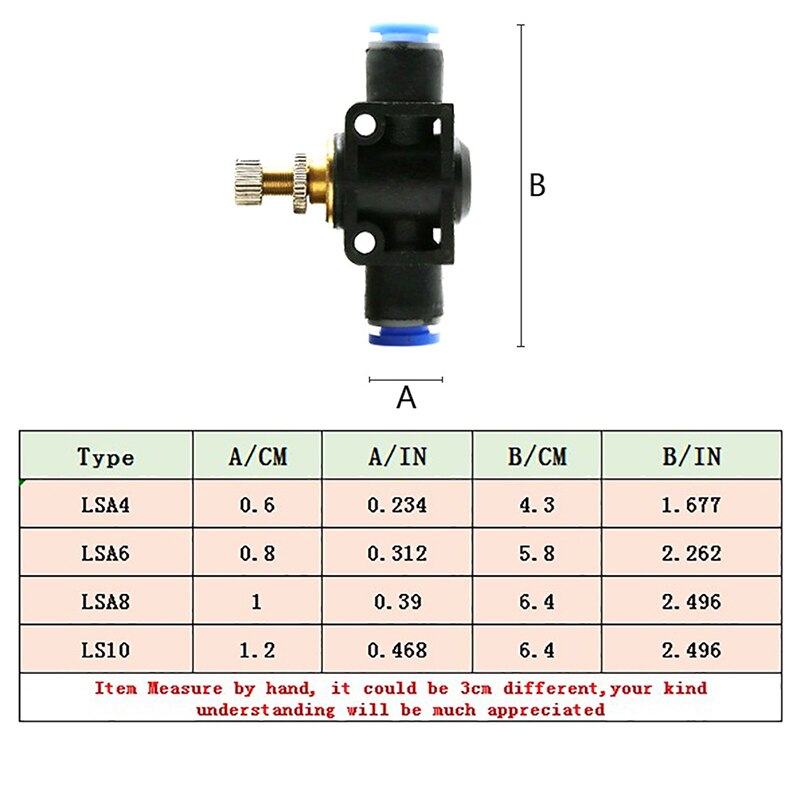 ! Pneumatic Airflow Regulator 4mm 6mm OD Hose Tube Gas Flow Adjust Valve Connector Fitting Air Speed Controller