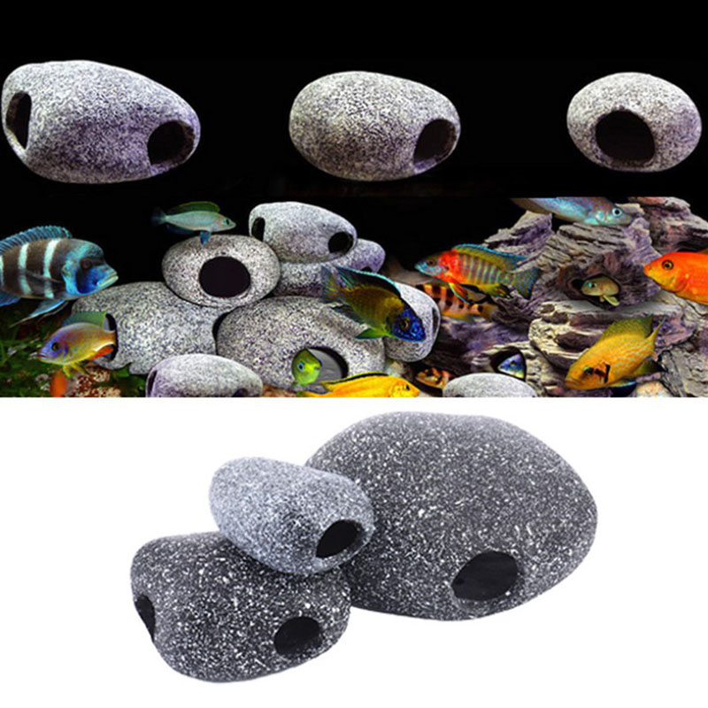 Ceramic Aquarium Cichlid Stone Rock Cave Stone Decoration Fish Tank Breeding Housing Shelter Ornament For Cichlid Fish