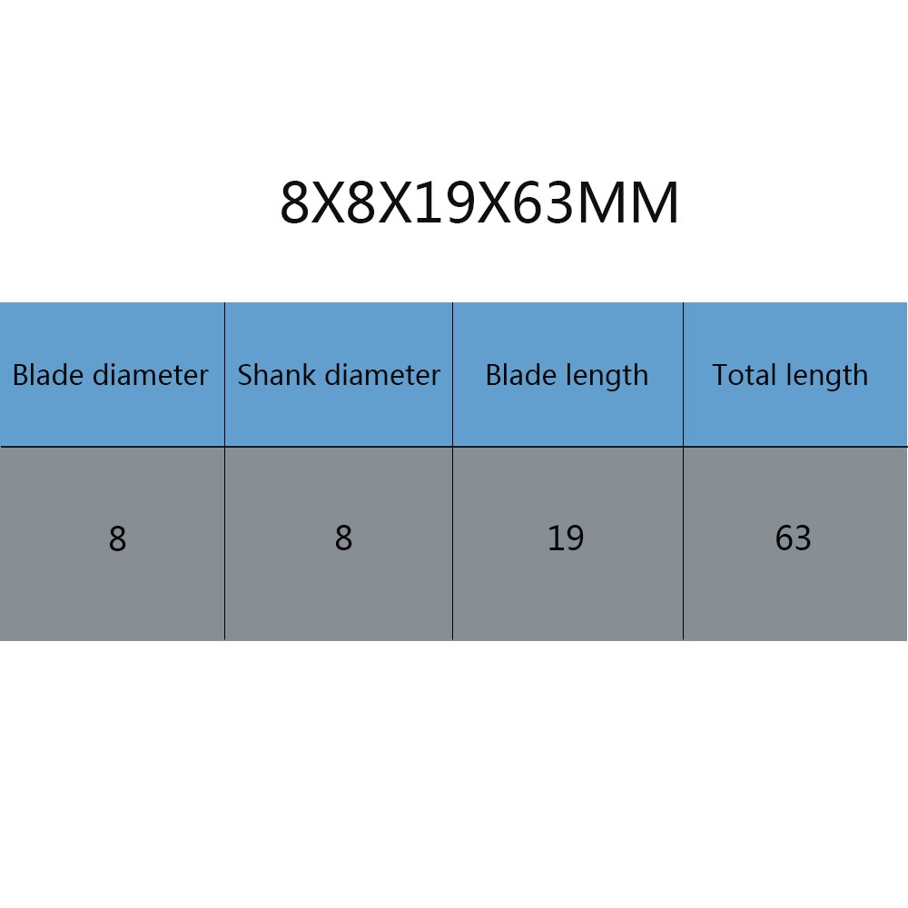 Milling Cutter Metal Drill Bit Set HSS Straight Shank Cutter 4 Blade 1.5-12mm Drills For wooding,Metal,Drilling Machine: 8X8X19X63