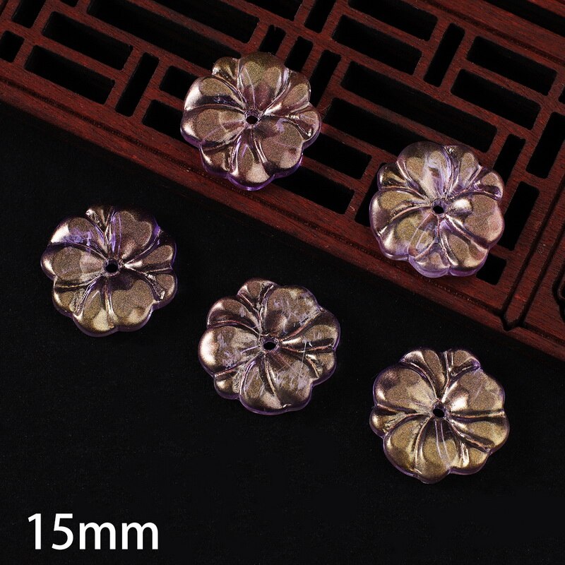 10 st kronblad lampwork pärlor flerfärgade glaspärlor för smycketillverkning handgjorda gör-det-själv-håraccessoarer sömnadstillbehör: 01