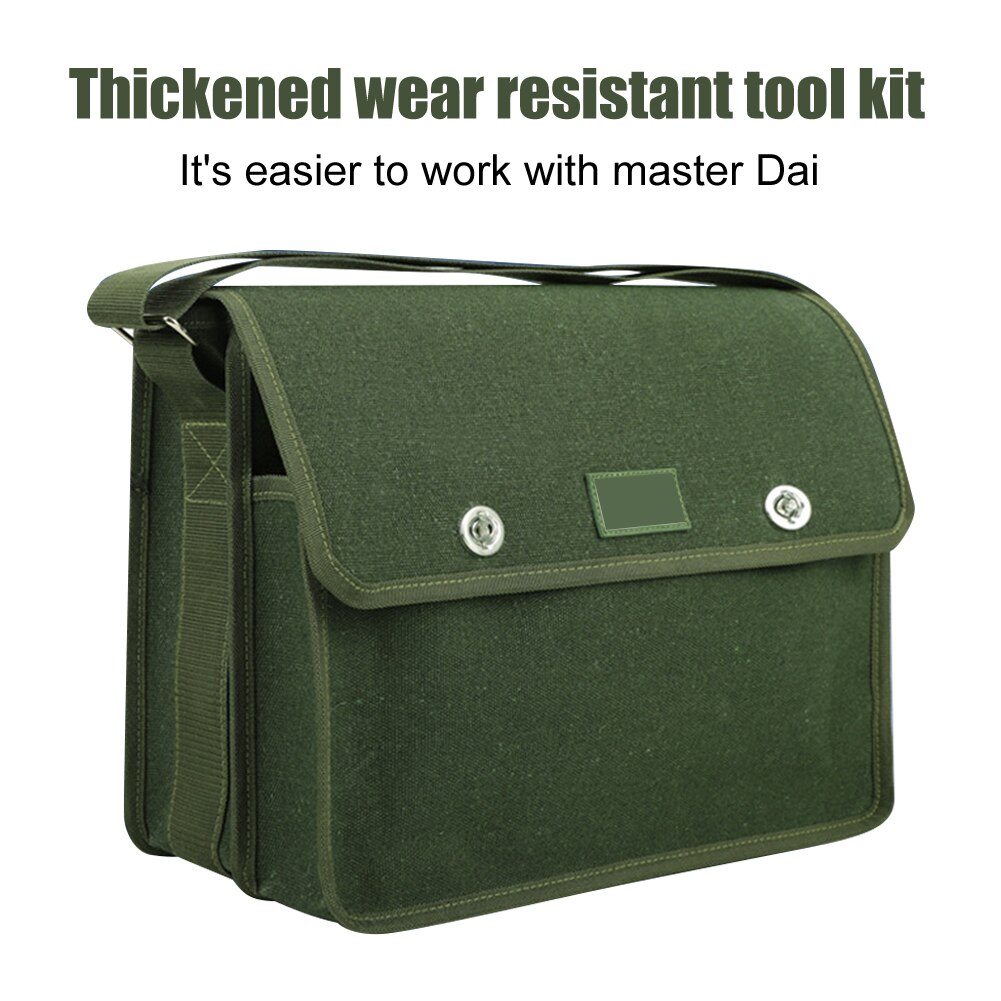 Electrician Tool Storage Bag Multi Pockets Double Layer Thickened Larger Capacity Carrying Canvas Repairing Heavy Duty Portable