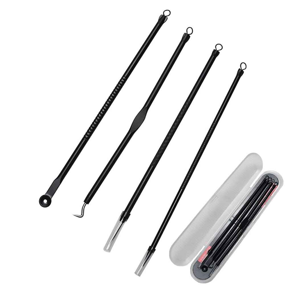 7PCS Black Dots Extractor de cravo Acne Black Spots Remover Blackhead Comedone Removal Needles Clip Tweezer Set Face Skin Care: GJ1411D