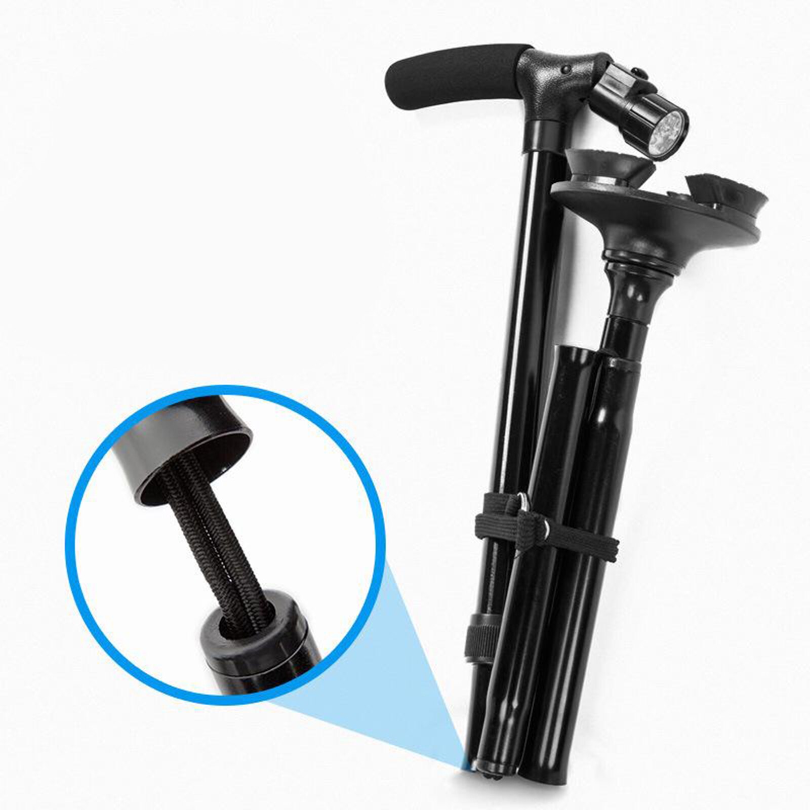Bastón de aluminio ligero ajustable para caminar, muleta portátil plegable con bastones antideslizantes ligeros, para abuelos mayores