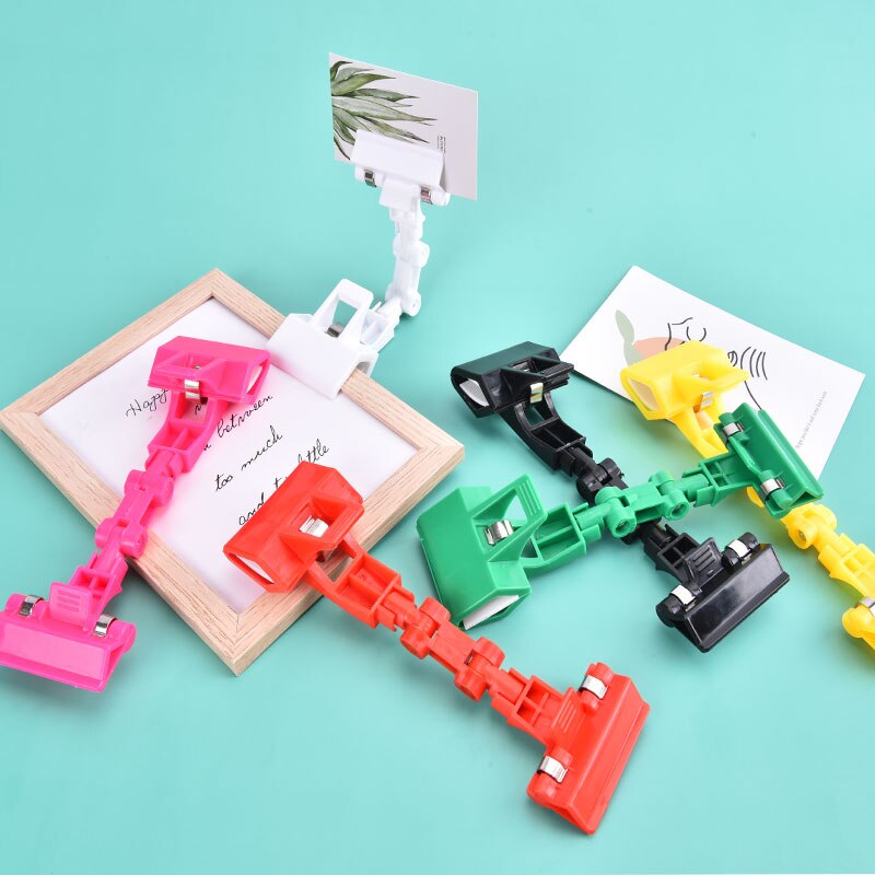 Dubbele Hoofd Draaibaar Houder Foto Schilderij Clip Kaart Display Label Houder Naam Label Rekken Supermarkt Display Stand Clips