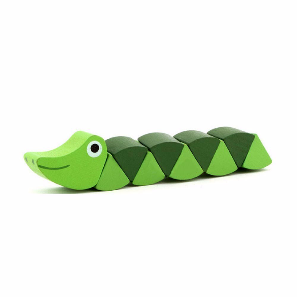 Baby Houten Speelgoed, Leuke Transformable Krokodil Rupsen Puzzel, Vinger Flexibele Training Intelligentie Educatief Speelgoed