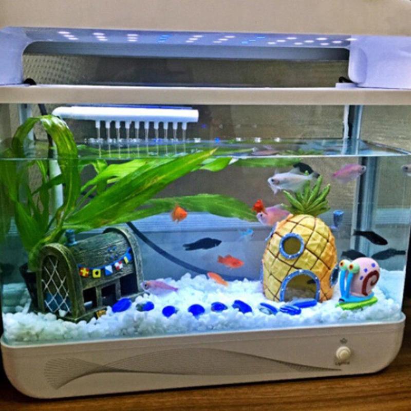 Casa de animales acuáticos de piña para pecera doméstica, adornos de acuario