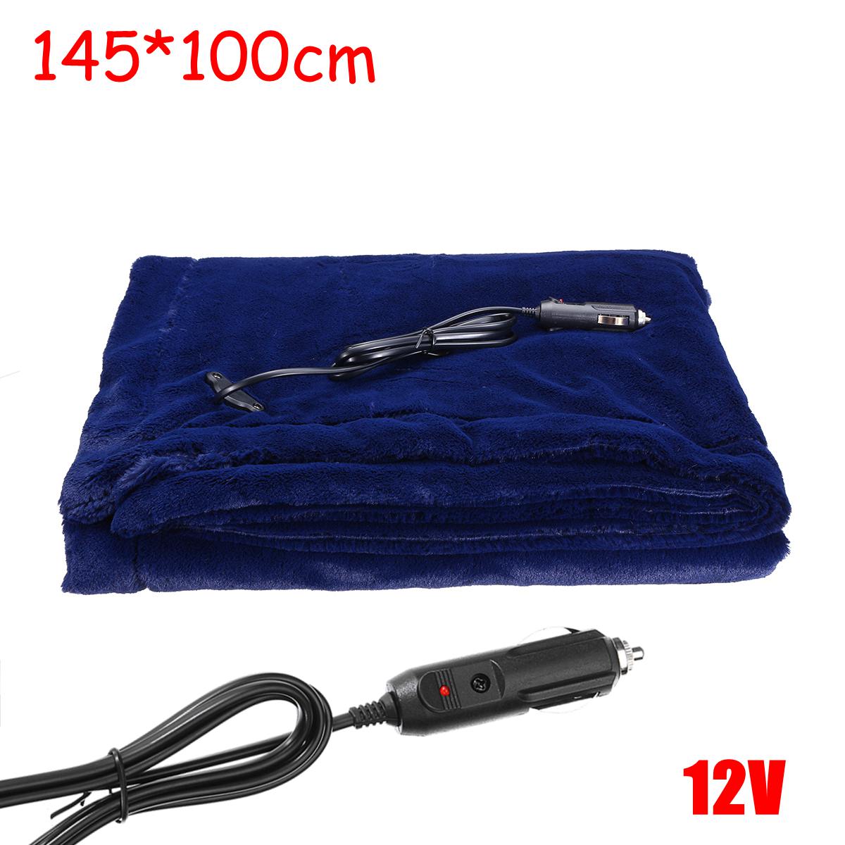 145x 100cm 150150*1 100cm Auto Heizung Decke Winter Beheizt 12V/24V Warme Auto elektrische Vlies Decke Für Auto Konstante Temperatur: 145X100cm 12V Blau