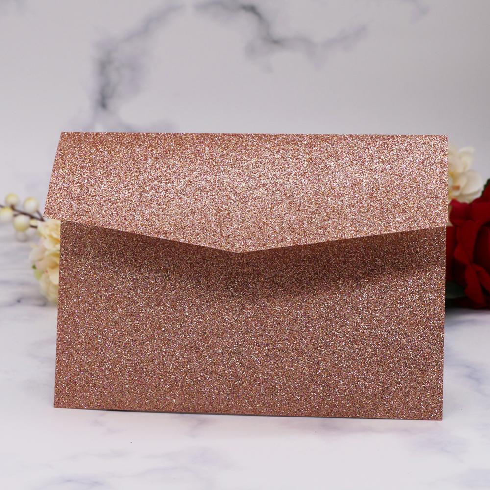 20Pcs Glitter Paper Envelope Wedding Invitation Card Delicate Envelope Party Event Invitation Card Birthday Business Invitation