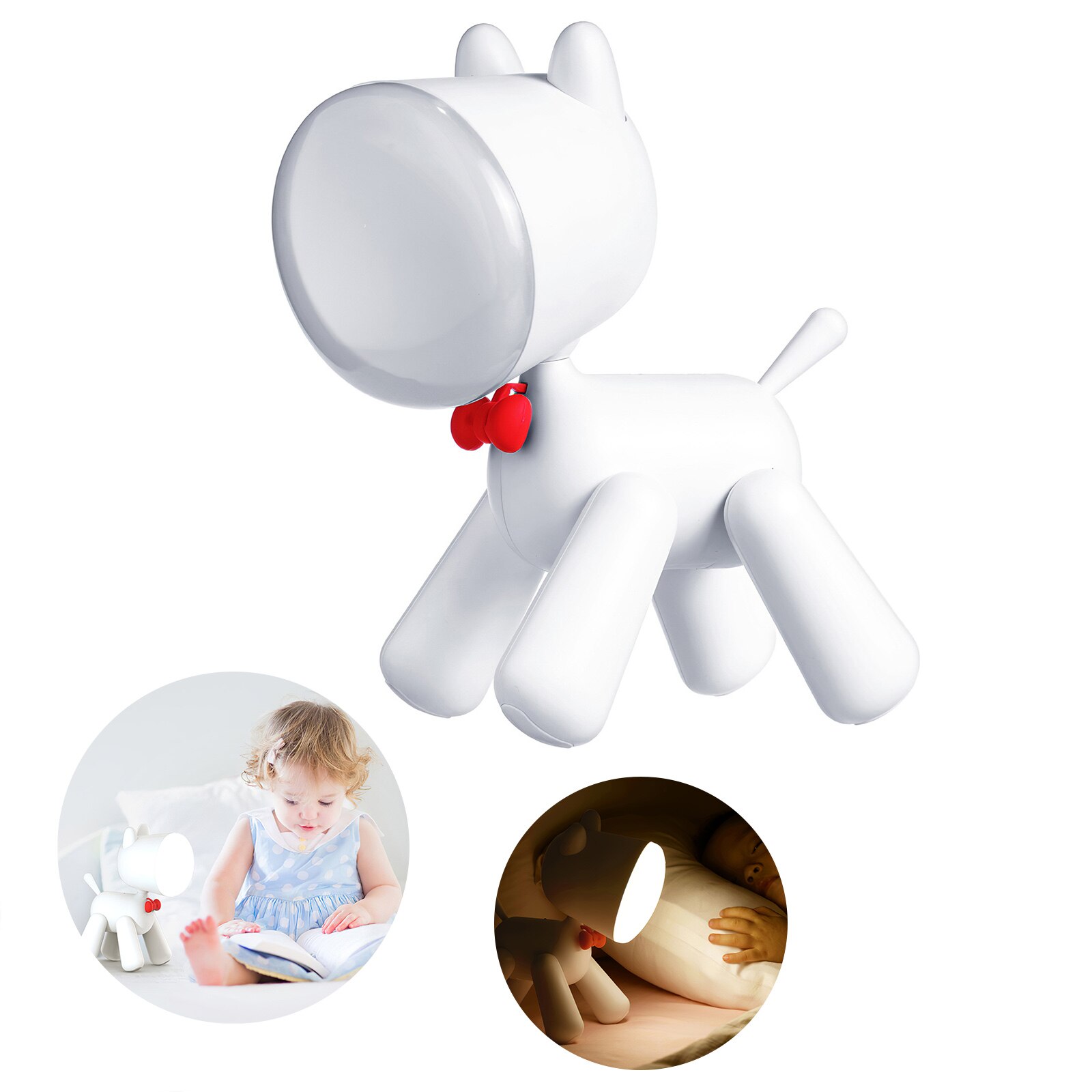 Puppy Led Night Lamp For Children 1200mAh Rechargable Cute Dog Night Lights Adjustable Brightness Table Lamp For Home In Bedroom