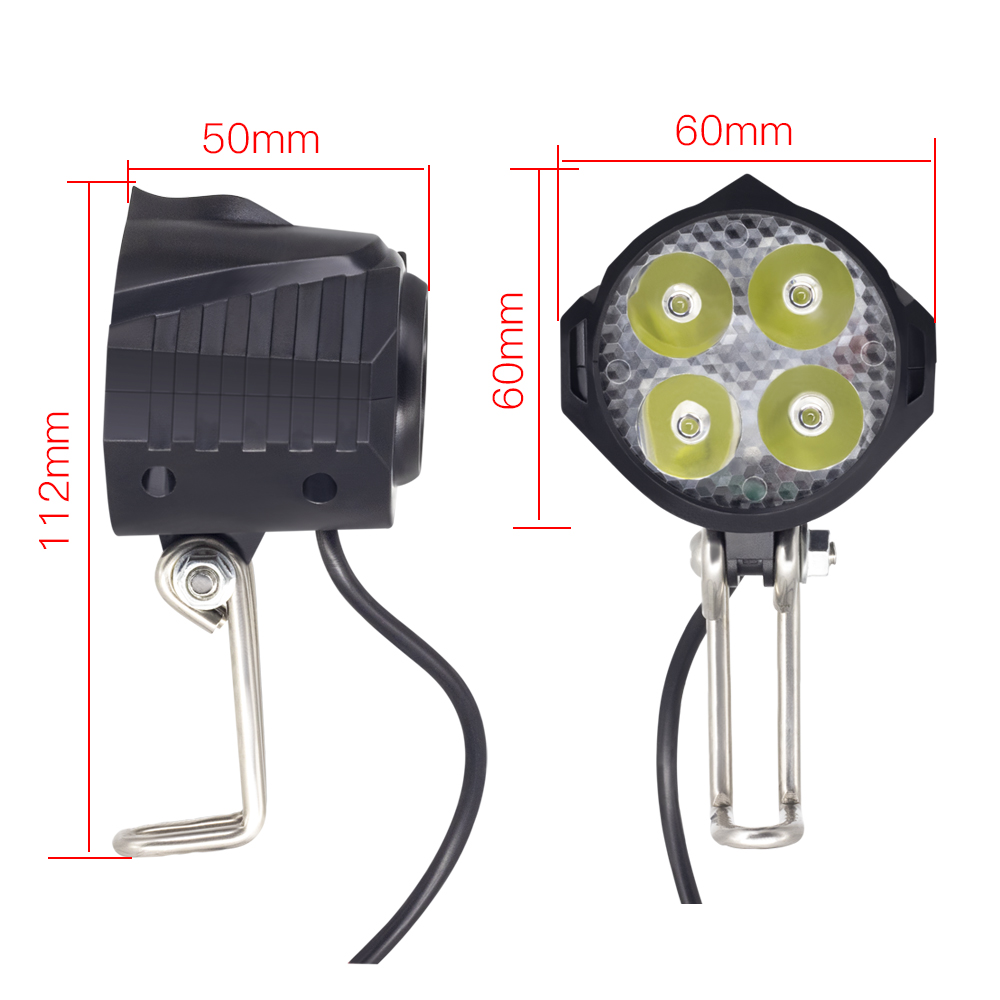 Ebike Turn Signal Rear Light Brake Include 36V 48V E-Bike Headlight with Switch DK336 For Electric Bike and Scooter Lamp