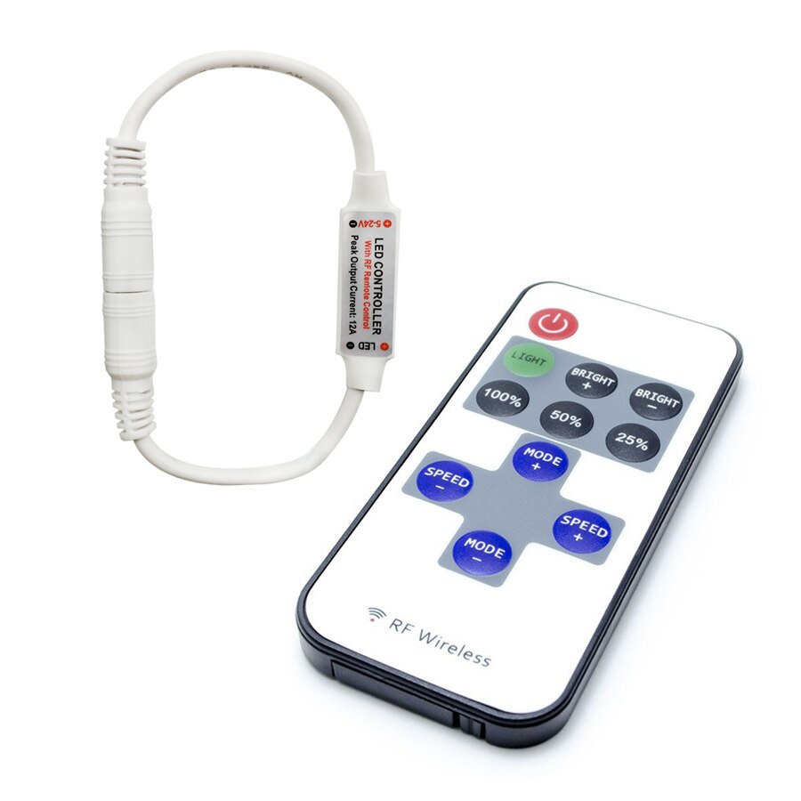 Dc 12v rf 10 -nyckel hona hane på/av-kontakt anslutningskabel för vit varmvit led-strip-ljuslampa dc led-kontrollomkopplare