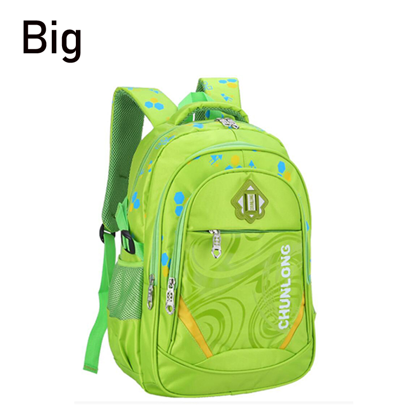 Enfants sacs d'école pour garçons école primaire sac à dos enfant grande capacité enfants cartable filles BookBag étanche 1-3-6 Grade: Big Green