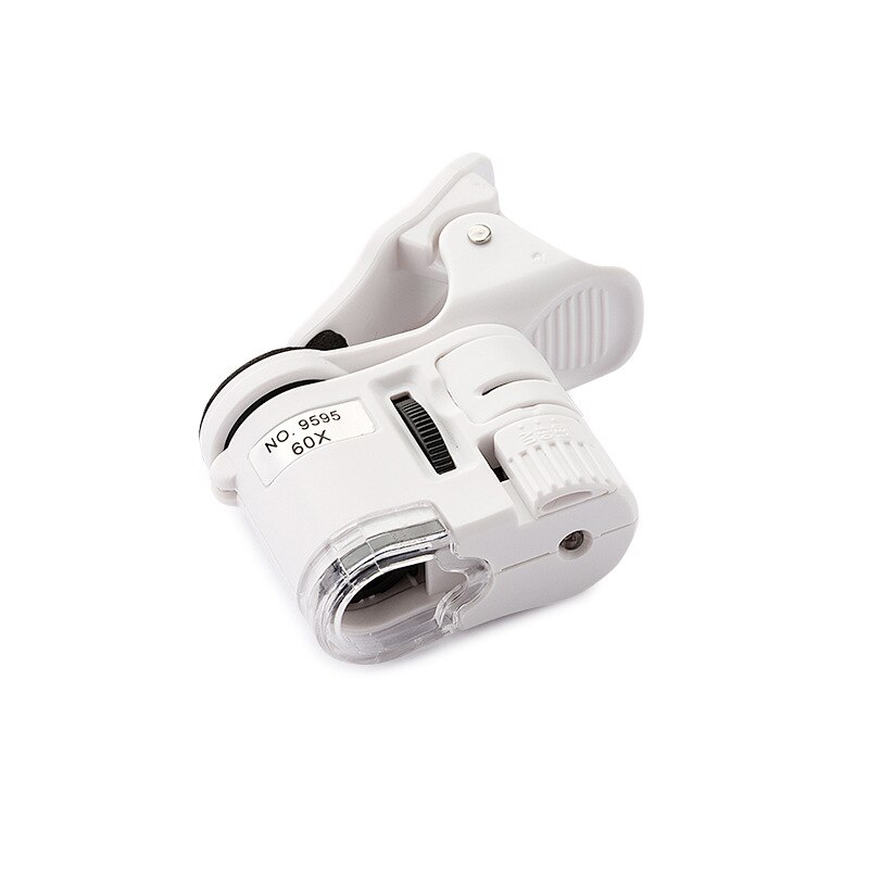 Universal 60x mobiltelefon mikroskop makro lins zoom mikro kamera clip med led ljus telefon lins
