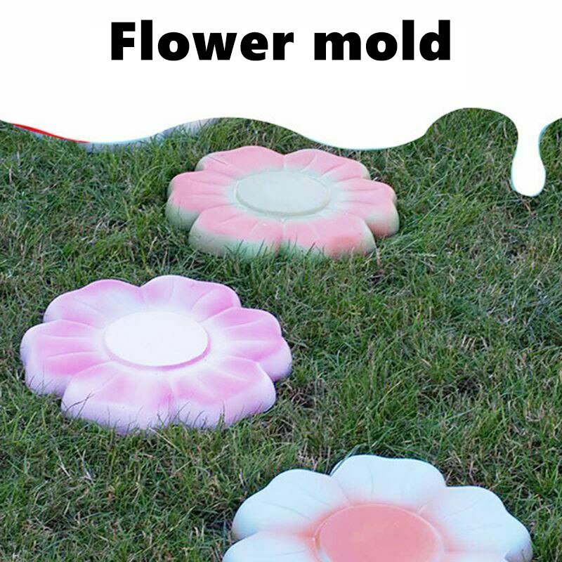 DIY Cement Flower Paving Mold Floor Tile Pavement Mold Stepping Stone Mold Reusable Concrete Cement Stone Garden Road Tool