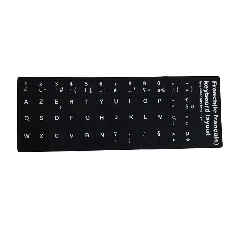 2PCS Keyboard Stickers Multi-Language For English/Spanish/German/Korean/Italian/French/Thai/Japanese/Arabic Keyboard Stickers: French