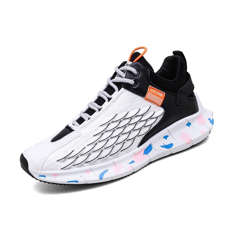 Baskets confortables à plateforme pour hommes, chaussures de marche, pour Gym et loisirs, modèle chaussures pour homme, Zapatillas Hombre, modèle directe: WHITE / 7.5