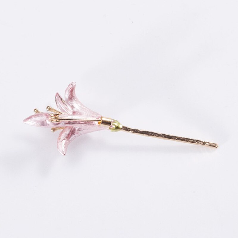 Emaille Lelie Bloem Vrouwen Broches Roze Blauwe Bloem Bruiloften Party Casual Kantoor Broche Pins