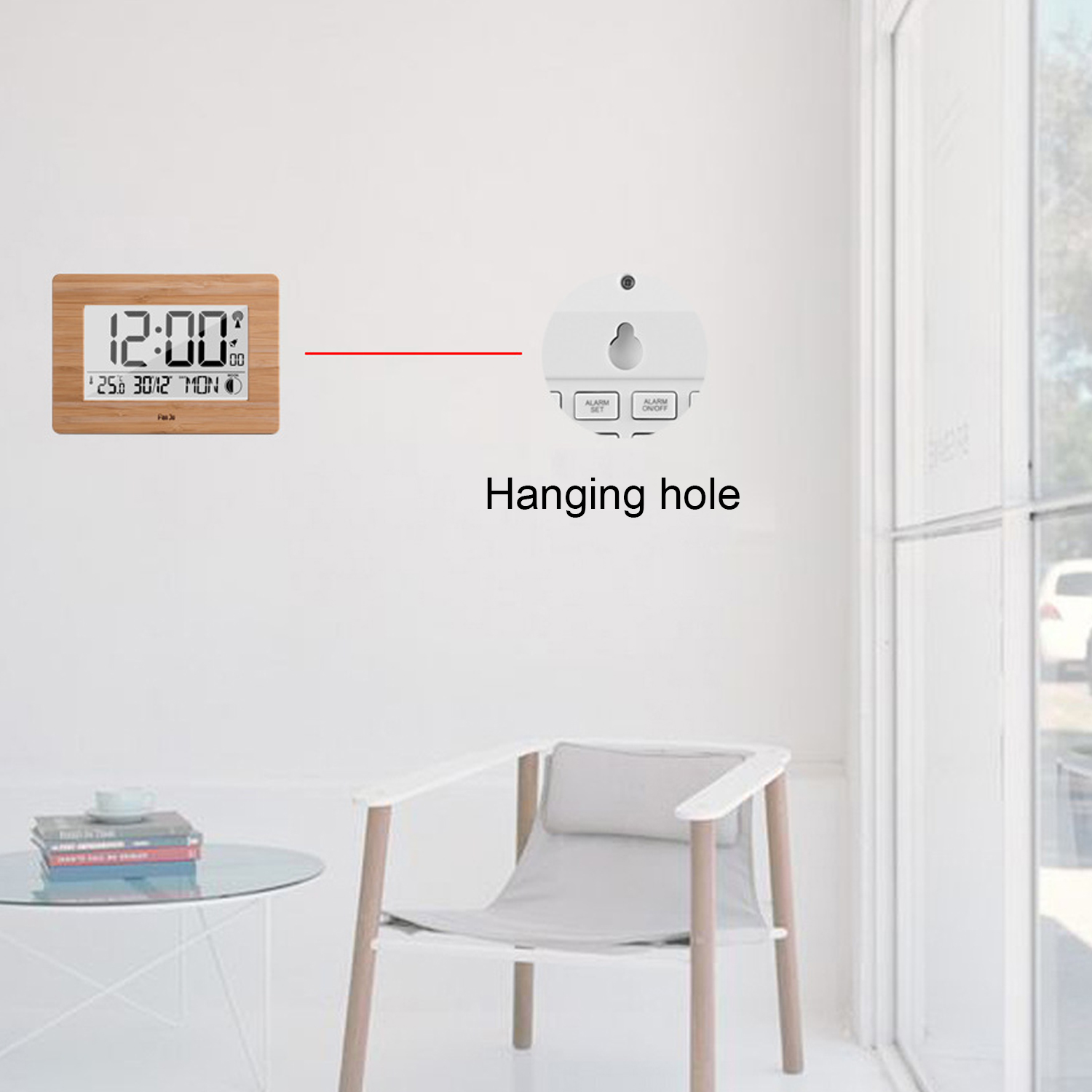 Multifunction Digital Wall Alarm Clock LCD Big Large Number Time Temperature Calendar Table Desk Clocks for Office Home Decor