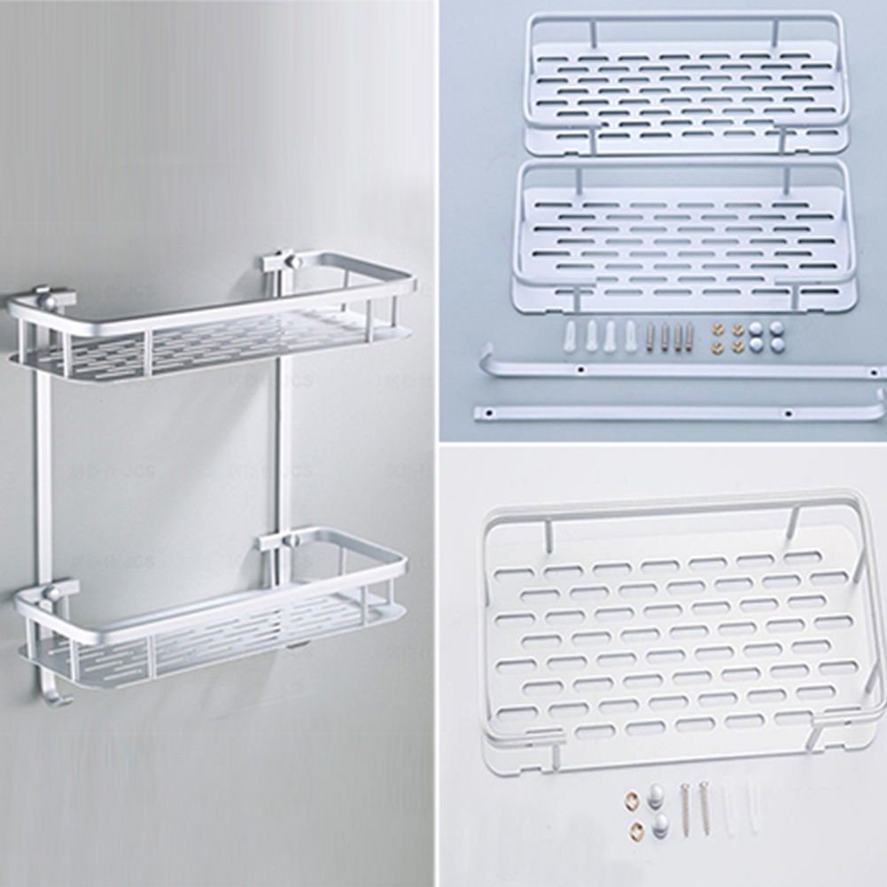 1/2 Tiers Aluminium Badezimmer Dusche Bad Halter Für Shampoos Dusche Gel Küche Hause Balkon Regal Hängen Lagerung Rack