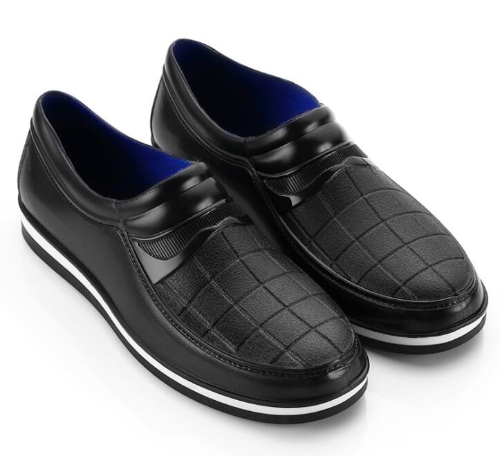 Aleafalling Keuken Firetwork Regen Schoenen Arbeid Plaats Mannen PVC Waterdichte All-seizoen Effen Regenlaarzen Fornuis's Volwassen Mannen Schoenen m95