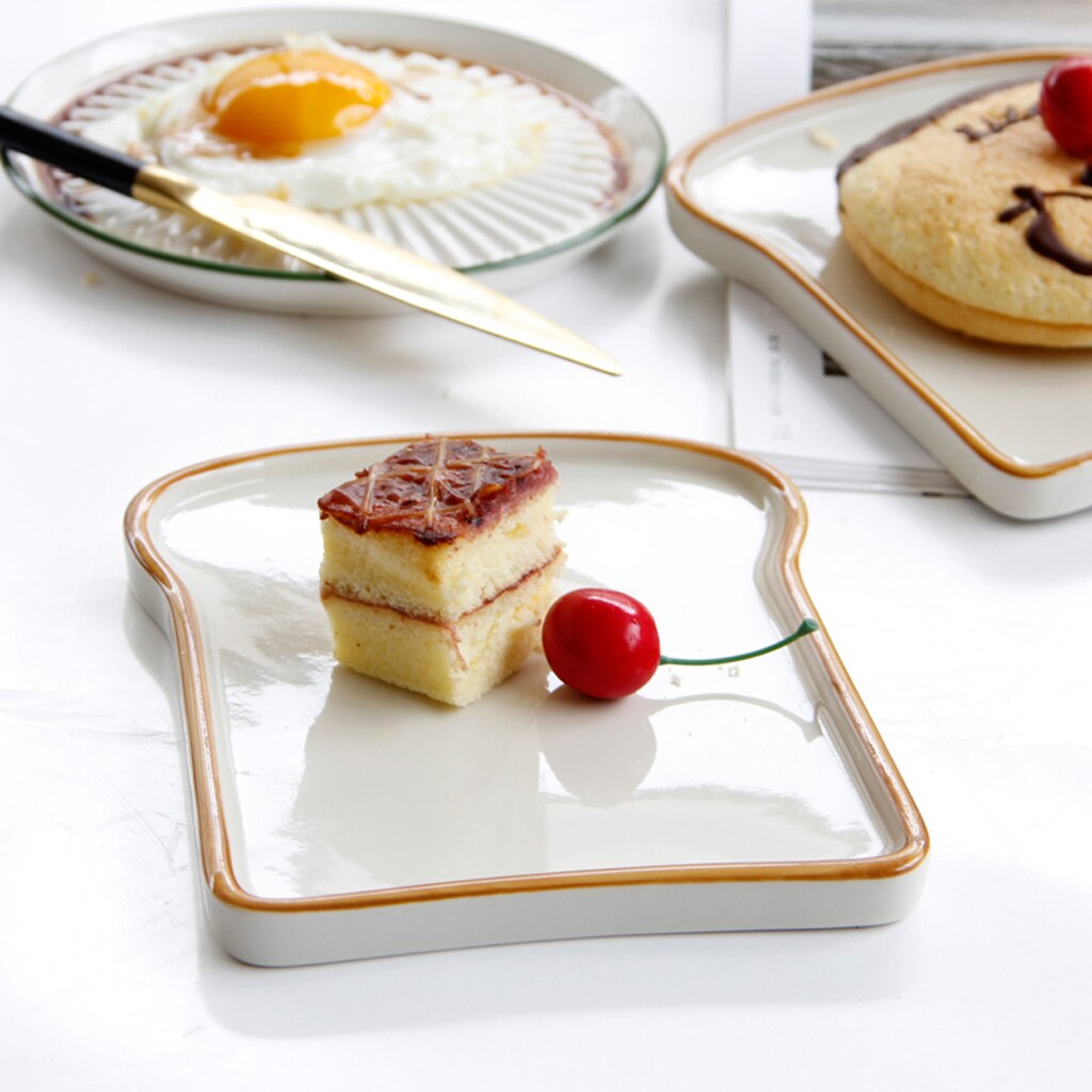 Ceramic Fruits Serving Tray - Cake Dessert Ice Cream Bread Snacks Steak Breakfast Dish Plate