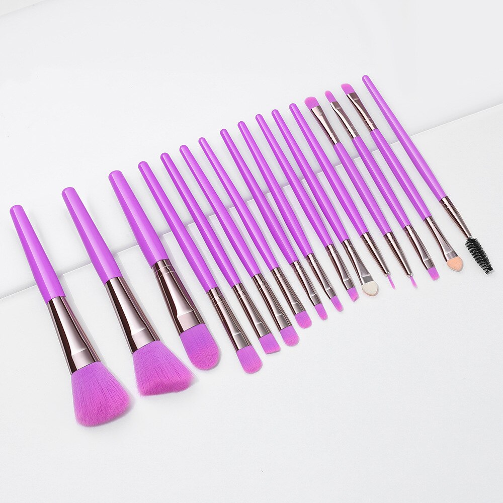 16 Uds Set de brochas de maquillaje de ojos de herramientas de belleza polvo de la Fundación de sombra de ojos cosméticos herramientas de belleza: 16 pcs Purple