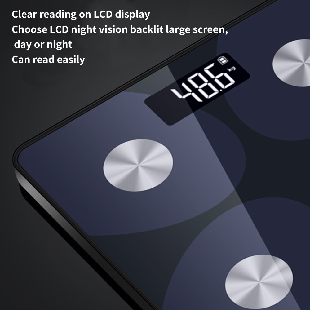 Energy Charging Scale Intelligent Body Fat Scale Scientific Floor Electronic LED Digital Weights Scale Bluetooth Body Fat Scale