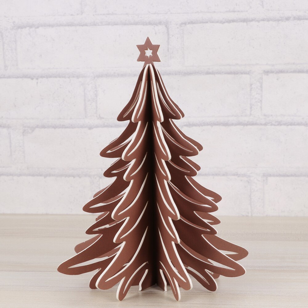 Paperboard 3D Christmas Tree Ornaments Party Table Craft Centerpiece for Decoration (Olive Green)