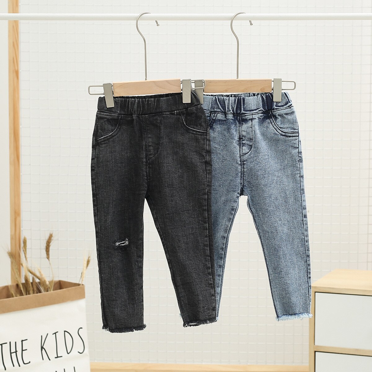 Spring Girls Jeans Baby Kids Jeans for Children Boys Girls Black Denim Pants Toddler Pants Girls Kids Pants for Boy Girl