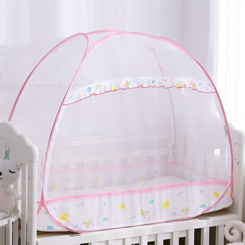 Wieg Klamboe Yurt Kinderen Muskietennetten Tent Cover Vouwen Kids Luifel Multifunctionele Babybedje Camping Tenten Chambre enfant: Pink 80x160x105cm