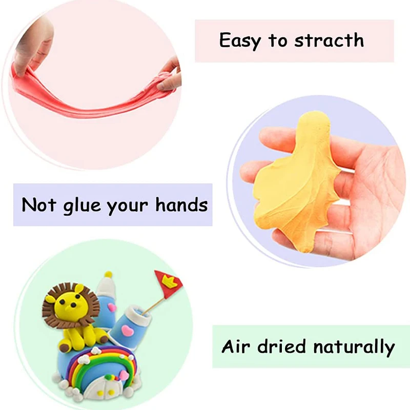 36 Colors Polymer Light Clay Children Fluffy Soft Plasticine Toy Modelling Clay Playdough Slimes Toys DIY Clay Kid