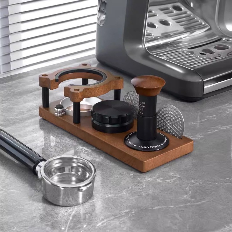Stojak na manipulować robić Espresso z drewna 51/53/54/58mm, uchwyt na portafilter, uchwyt na sitko robić filtra, stojak robić przechowywania tampera robić Espresso, barista