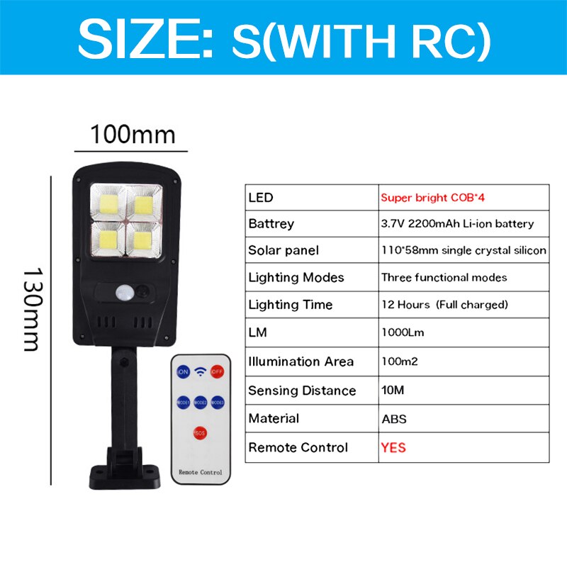 Luz Solar de 5000 lúmenes, lámpara de pared impermeable, Sensor de movimiento PIR, luz Solar, lámpara solar Solar para decoración de jardín: Pacakge A