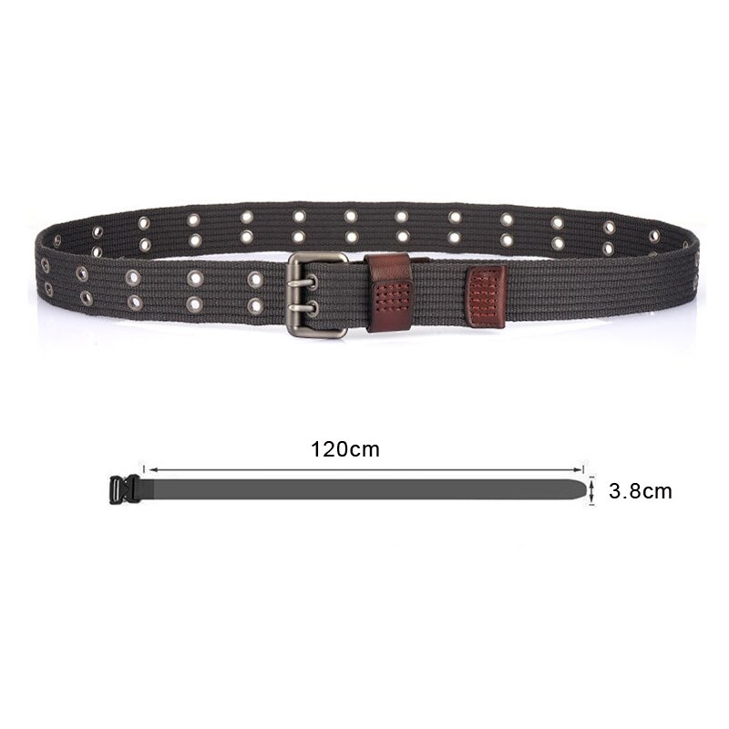 Medyla Canvas Riem Dubbele Pin Gesp Dubbele Gat Mode Toevallige Riem Voor Mannen En Vrouwen Student Riem MN2021A