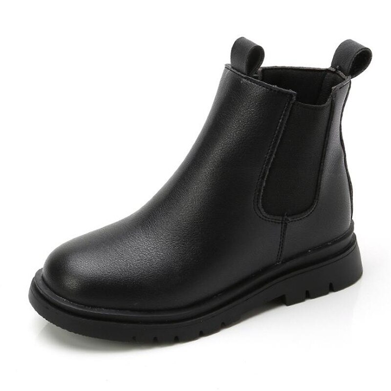 Bottes Martin en cuir pour fille et garçon, chaussures de princesse à semelle souple, taille 27 à 37, automne: Black / 36