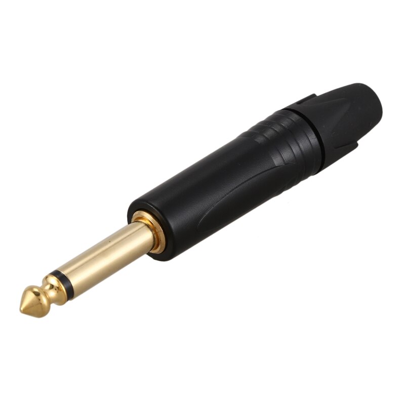 Gold Plating 10Pcs Plug Mono Professionele 2 Pole 6.35 Mm 6.5Mm Stereo Jack Plug Neutrik 6.35 Mm Jack zwart