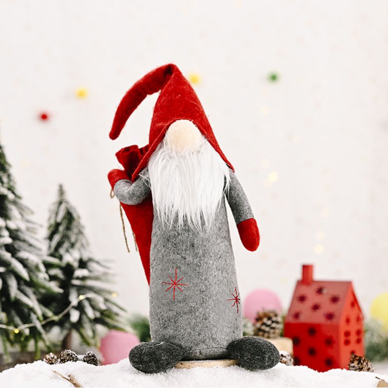 2pcs/set Christmas Faceless Swedish Tomte Gnome Ornaments Handmade Scandinavian Home Decoration