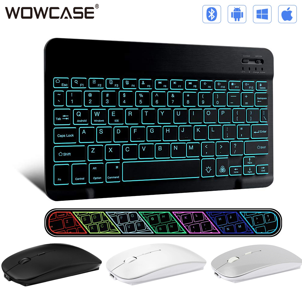 Wireless Mouse &amp; Keyboard Computer Bluetooth Mouse Keyboard Silent PC Pad Rechargeable USB Port For iPad Work Mini Tablet Device