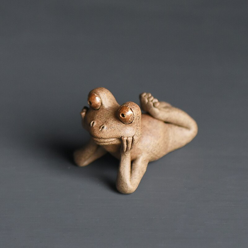 Jingdezhen keramik ornamenter dyr frø statue te kæledyr/urtepotte bonsai feng shui indretning håndværk heldig boutique skulptur: H