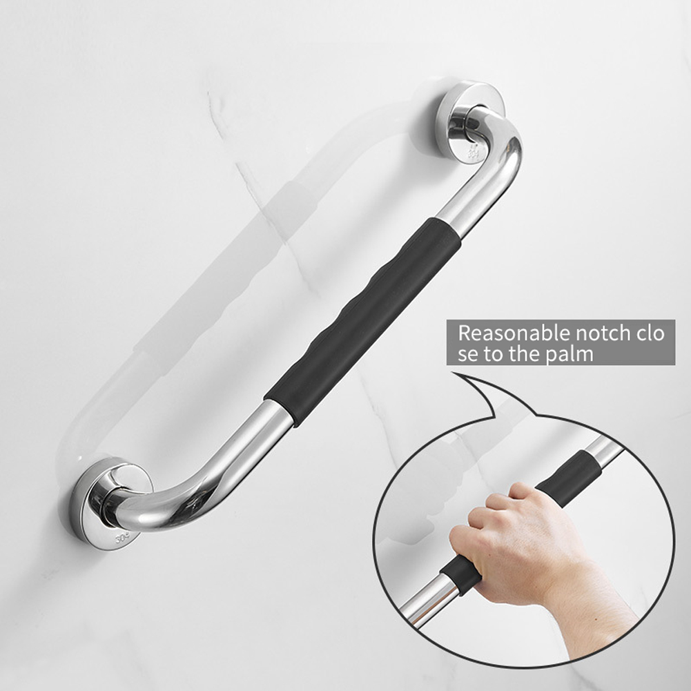 Balance Bathroom Handicap Support Rubber Grip Anti Slip Wall Mounted Assist Handle Shower Grab Bar Elderly Stainless Steel