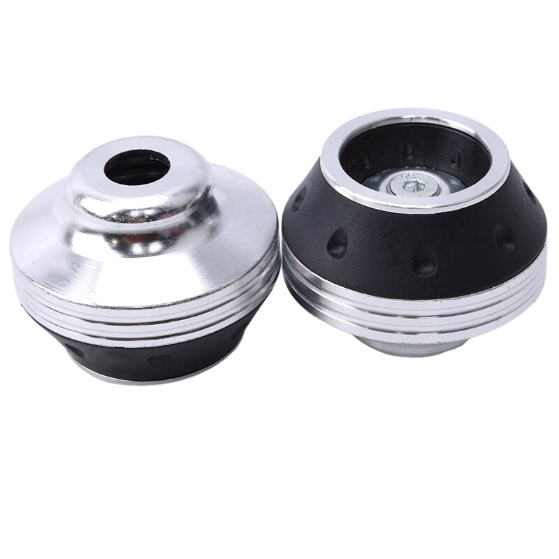 2 uds. De deslizadores de marco de rueda delantera de horquilla de aleación de aluminio CNC, herramienta de protección contra caídas de amortiguación, accesorios para Scooter, coche y motocicleta: Plata