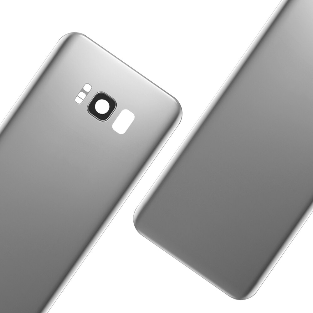 Caixa da porta da bateria traseira para samsung galaxy s8 s8 plus + g955 g955f g950 g950f volta capa de habitação de vidro + adesivo moldura da câmera