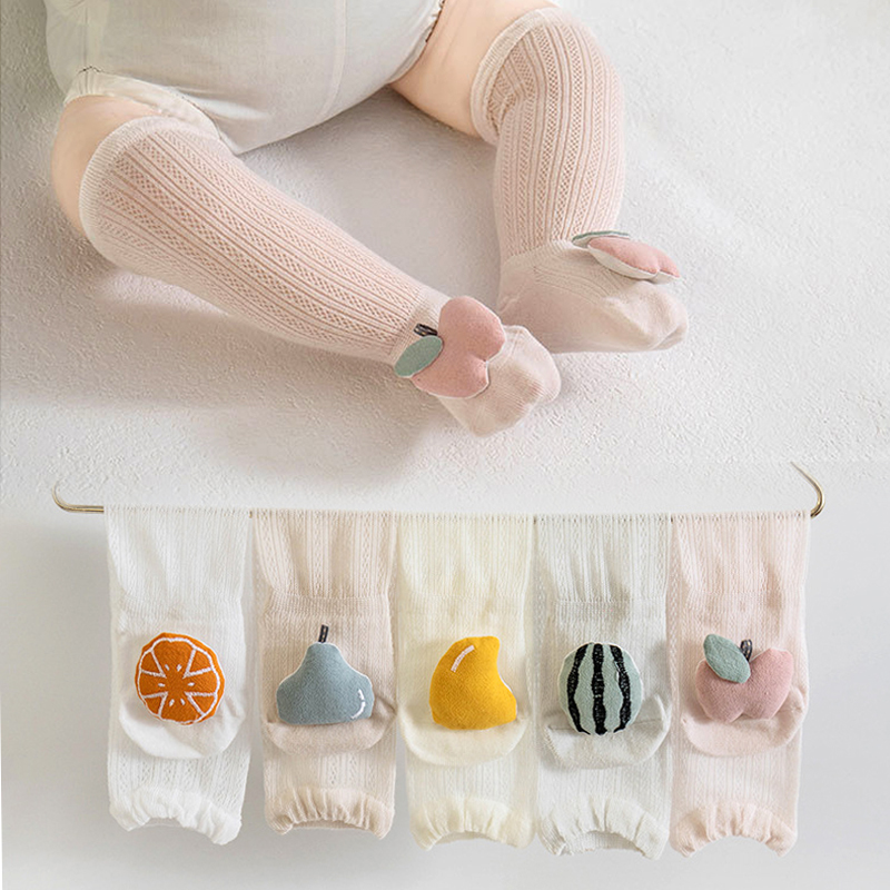 Baby Kinder Socken Sommer Mesh Baumwolle Socken Anti-moskito Spitze Strümpfe Für 0-3T Infant Baby nette Cartoon Obst Mesh Socken